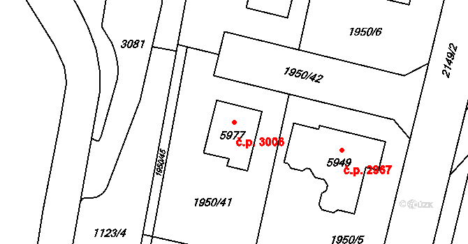 Šumperk 3006 na parcele st. 5977 v KÚ Šumperk, Katastrální mapa