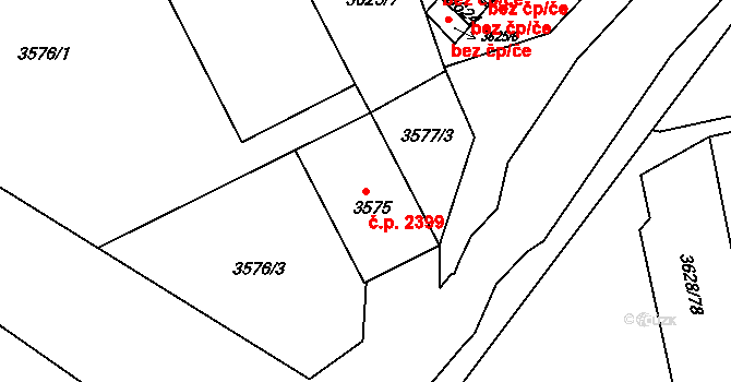 Pod Bezručovým vrchem 2399, Krnov na parcele st. 3575 v KÚ Krnov-Horní Předměstí, Katastrální mapa