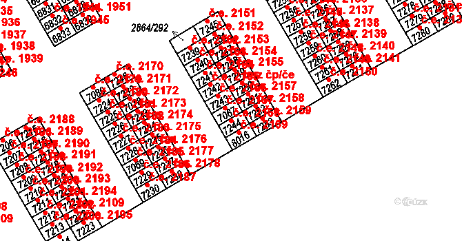 Hodonín 2168 na parcele st. 7244 v KÚ Hodonín, Katastrální mapa