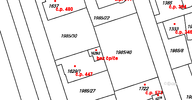 Beroun 40371859 na parcele st. 1629/2 v KÚ Beroun, Katastrální mapa