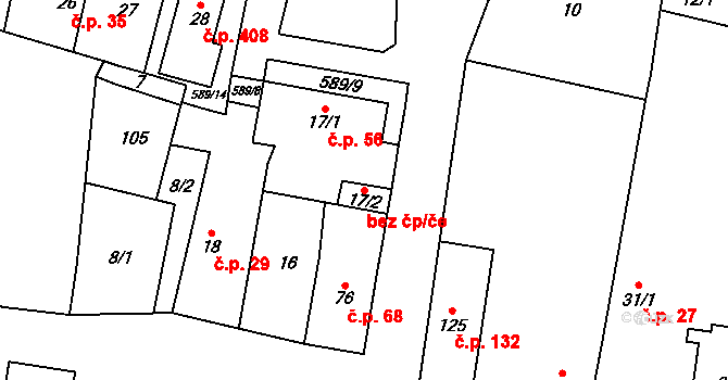 Bohušovice nad Ohří 41088859 na parcele st. 17/2 v KÚ Bohušovice nad Ohří, Katastrální mapa