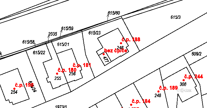 Zlín 41198859 na parcele st. 477 v KÚ Louky nad Dřevnicí, Katastrální mapa