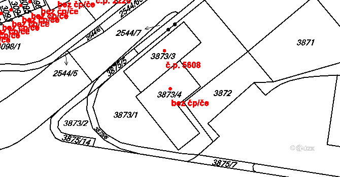 Chomutov 41227859 na parcele st. 3873/4 v KÚ Chomutov I, Katastrální mapa