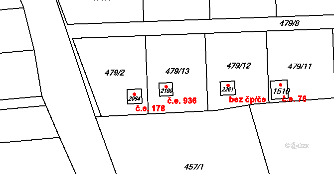 Lipník nad Bečvou I-Město 936, Lipník nad Bečvou na parcele st. 2190 v KÚ Lipník nad Bečvou, Katastrální mapa