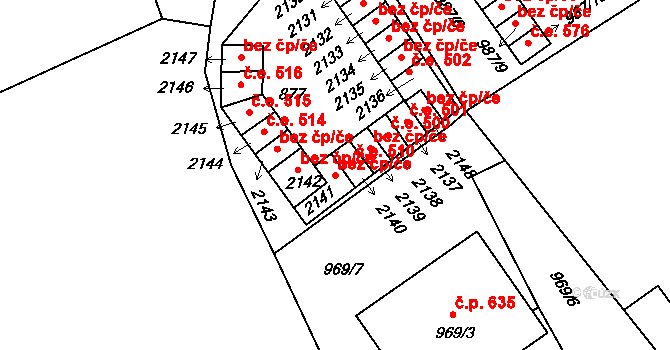 Jedovnice 41829859 na parcele st. 2141 v KÚ Jedovnice, Katastrální mapa
