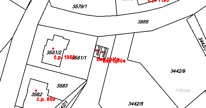 Praha 43021859 na parcele st. 3580/3 v KÚ Modřany, Katastrální mapa