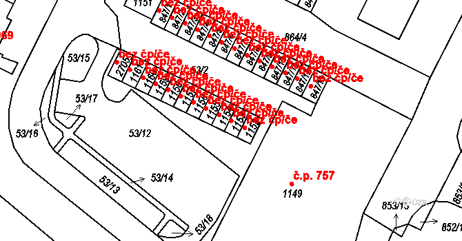 Blatná 47031859 na parcele st. 1153 v KÚ Blatná, Katastrální mapa