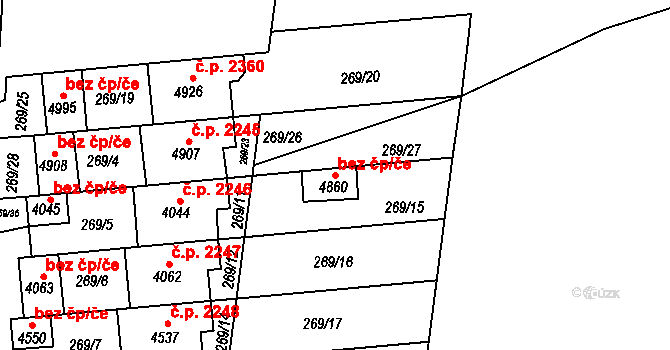 Uherský Brod 47598859 na parcele st. 4860 v KÚ Uherský Brod, Katastrální mapa