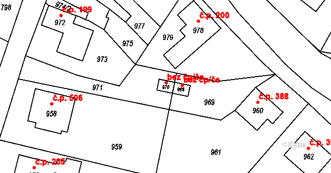 Jablůnka 50496859 na parcele st. 970 v KÚ Jablůnka, Katastrální mapa