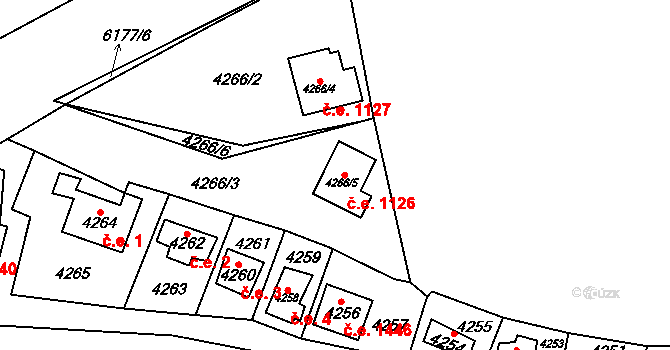 Černošice 1126 na parcele st. 4266/5 v KÚ Černošice, Katastrální mapa