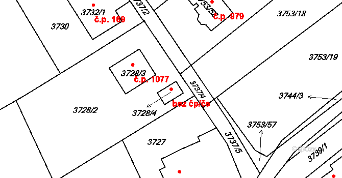 Návsí 78871859 na parcele st. 3728/4 v KÚ Návsí, Katastrální mapa