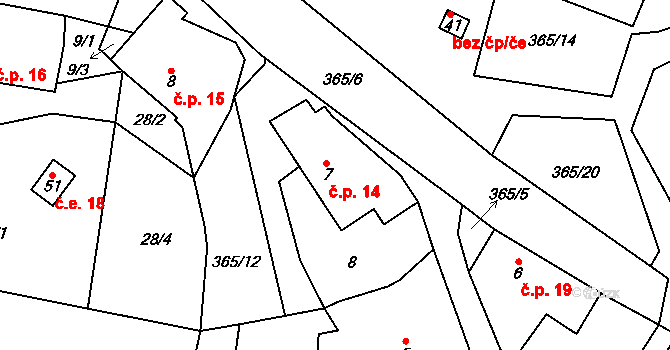 Peršíkov 14, Havlíčkova Borová na parcele st. 7 v KÚ Peršíkov, Katastrální mapa