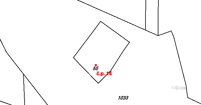 Čelina 15, Borotice na parcele st. 55 v KÚ Čelina, Katastrální mapa