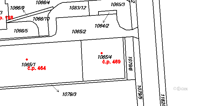 Podmoklice 469, Semily na parcele st. 1065/4 v KÚ Semily, Katastrální mapa