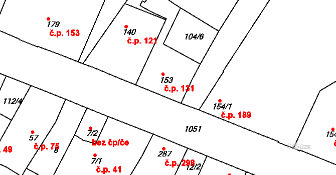 Staňkov II 131, Staňkov na parcele st. 153 v KÚ Staňkov-ves, Katastrální mapa