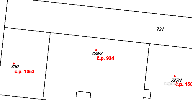 Holešovice 934, Praha na parcele st. 729/2 v KÚ Holešovice, Katastrální mapa