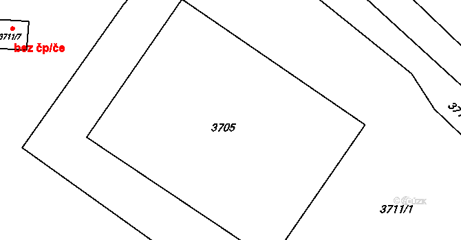 Lutyně 692, Orlová na parcele st. 3705 v KÚ Horní Lutyně, Katastrální mapa