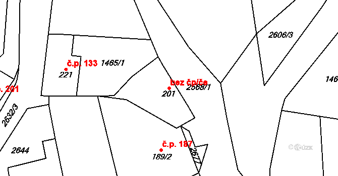 Ludkovice 38893860 na parcele st. 201 v KÚ Ludkovice, Katastrální mapa