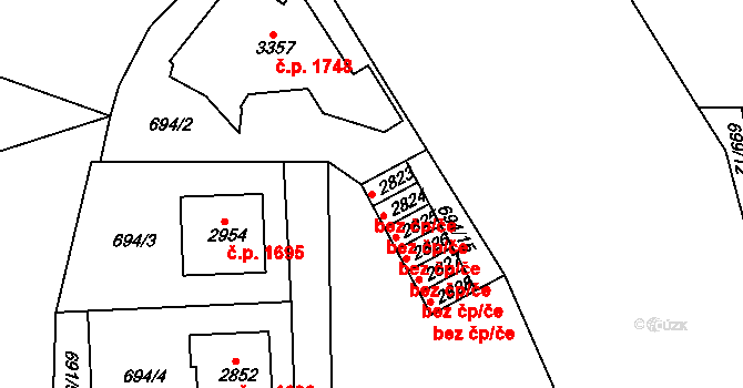 Choceň 39419860 na parcele st. 2823 v KÚ Choceň, Katastrální mapa