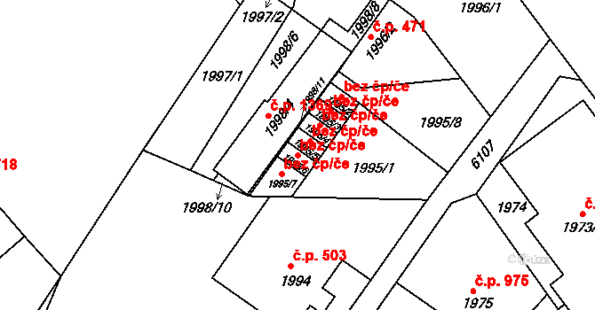 Liberec 40813860 na parcele st. 1995/6 v KÚ Liberec, Katastrální mapa