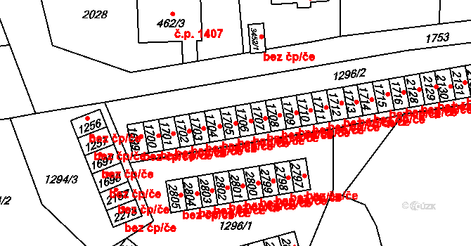 Vrchlabí 41588860 na parcele st. 1705 v KÚ Vrchlabí, Katastrální mapa