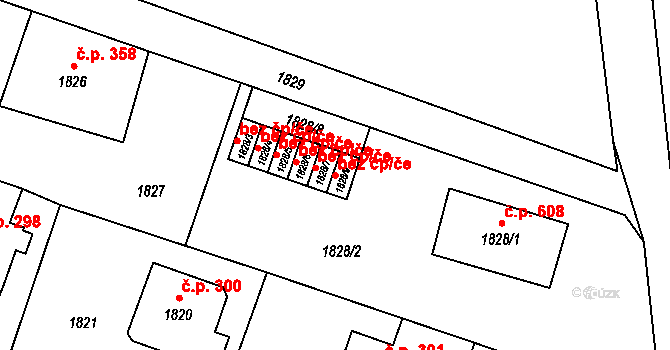 Liberec 42236860 na parcele st. 1828/9 v KÚ Ruprechtice, Katastrální mapa