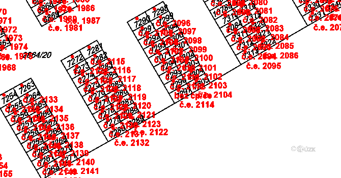 Hodonín 44817860 na parcele st. 7296 v KÚ Hodonín, Katastrální mapa