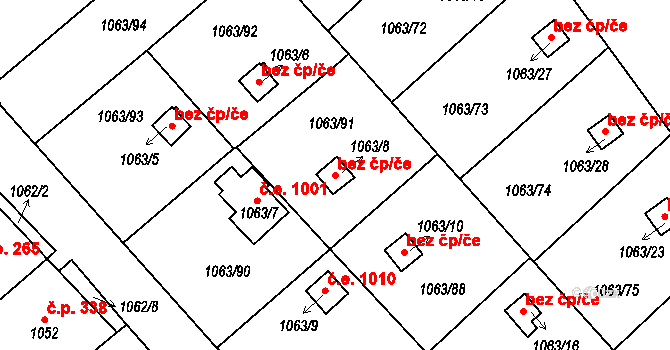 Novosedlice 45129860 na parcele st. 1063/8 v KÚ Novosedlice, Katastrální mapa