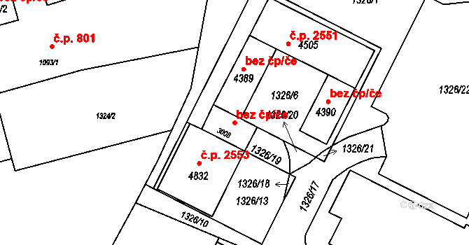 Rožnov pod Radhoštěm 45662860 na parcele st. 3008 v KÚ Rožnov pod Radhoštěm, Katastrální mapa