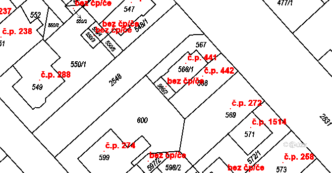 Plzeň 46530860 na parcele st. 566/2 v KÚ Doubravka, Katastrální mapa