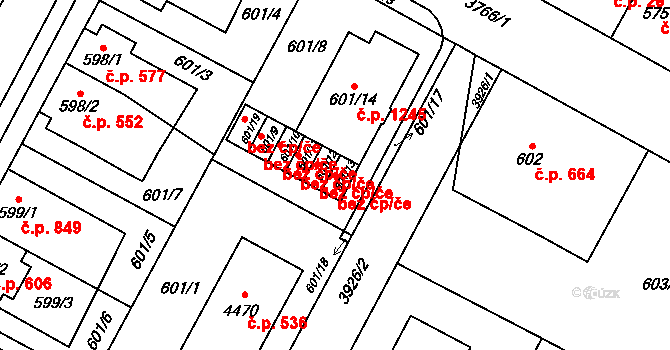 Žamberk 48358860 na parcele st. 601/13 v KÚ Žamberk, Katastrální mapa