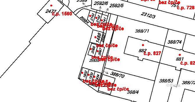 Opava 49284860 na parcele st. 2067 v KÚ Kateřinky u Opavy, Katastrální mapa