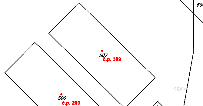Pozorka 309, Dubí na parcele st. 507 v KÚ Dubí-Pozorka, Katastrální mapa