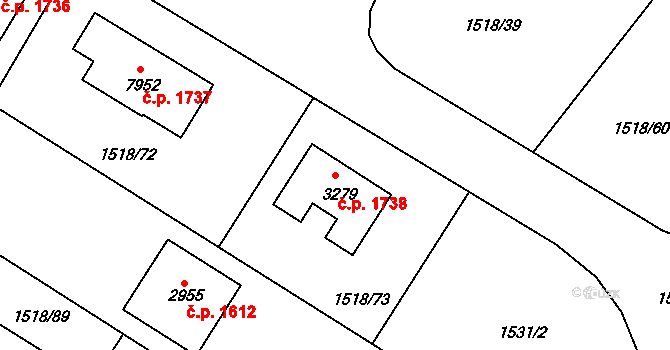 Napajedla 1738 na parcele st. 3279 v KÚ Napajedla, Katastrální mapa