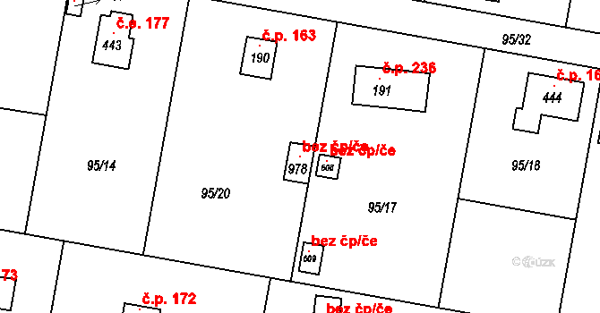 Březová-Oleško 96409860 na parcele st. 978 v KÚ Oleško u Zvole, Katastrální mapa