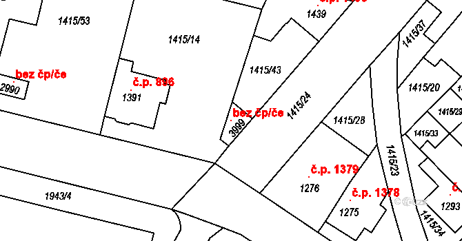 Svitavy 102740861 na parcele st. 3999 v KÚ Svitavy-předměstí, Katastrální mapa
