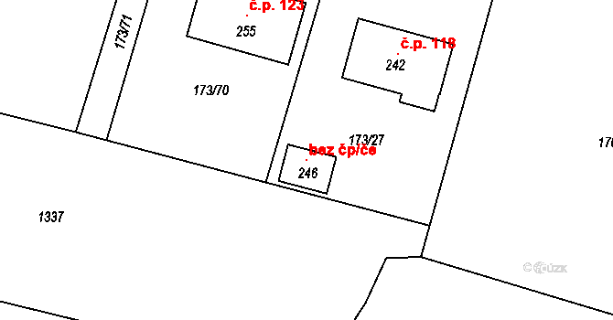 Lety 104258861 na parcele st. 246 v KÚ Lety, Katastrální mapa
