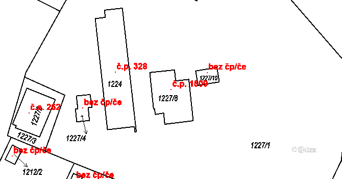 Bystřice nad Pernštejnem 1509 na parcele st. 1227/8 v KÚ Bystřice nad Pernštejnem, Katastrální mapa