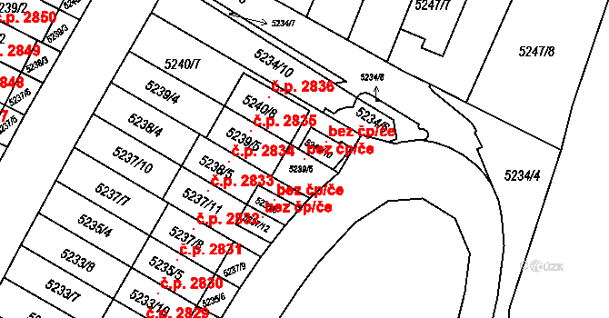 Brno 105187861 na parcele st. 5239/6 v KÚ Žabovřesky, Katastrální mapa
