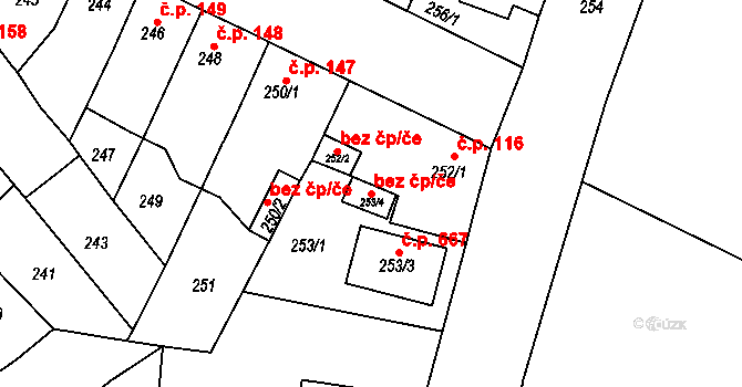 Proboštov 110290861 na parcele st. 253/4 v KÚ Proboštov u Teplic, Katastrální mapa