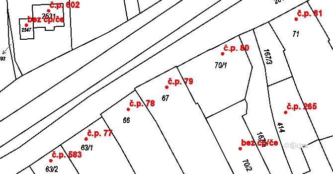 Hranice IV-Drahotuše 79, Hranice na parcele st. 67 v KÚ Drahotuše, Katastrální mapa