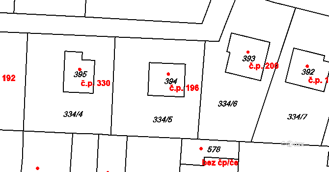 Nová Ves 196, Frýdlant nad Ostravicí na parcele st. 394 v KÚ Nová Ves u Frýdlantu nad Ostravicí, Katastrální mapa