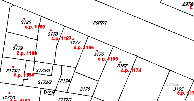 České Budějovice 3 1185, České Budějovice na parcele st. 3176 v KÚ České Budějovice 3, Katastrální mapa