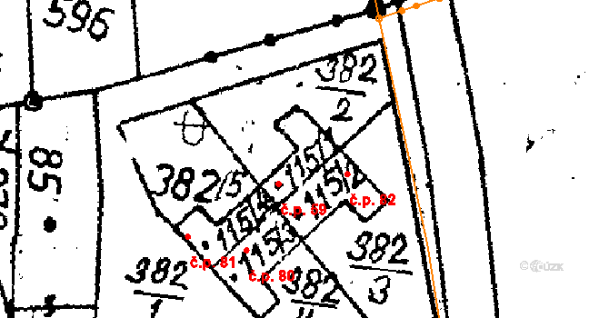 Dolní Rokytá 59, Rokytá na parcele st. 115/1 v KÚ Dolní Rokytá, Katastrální mapa