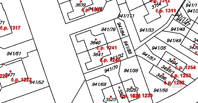 Sušice II 1240, Sušice na parcele st. 3641 v KÚ Sušice nad Otavou, Katastrální mapa