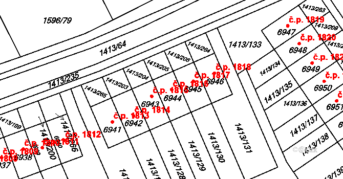 Beroun-Město 1816, Beroun na parcele st. 6944 v KÚ Beroun, Katastrální mapa