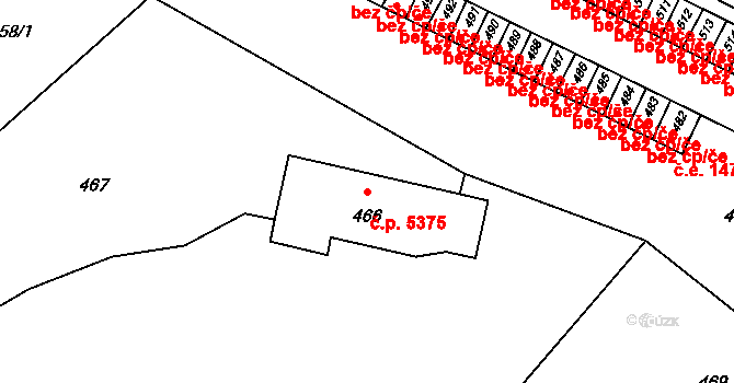 Třebovice 5375, Ostrava na parcele st. 466 v KÚ Třebovice ve Slezsku, Katastrální mapa