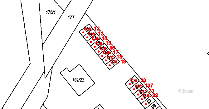 Dolní Rožínka 18 na parcele st. 91 v KÚ Dolní Rožínka, Katastrální mapa