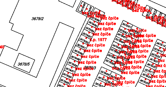 Fryštát 96, Karviná na parcele st. 3679/91 v KÚ Karviná-město, Katastrální mapa