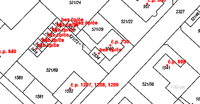 Čáslav 38250861 na parcele st. 2534 v KÚ Čáslav, Katastrální mapa